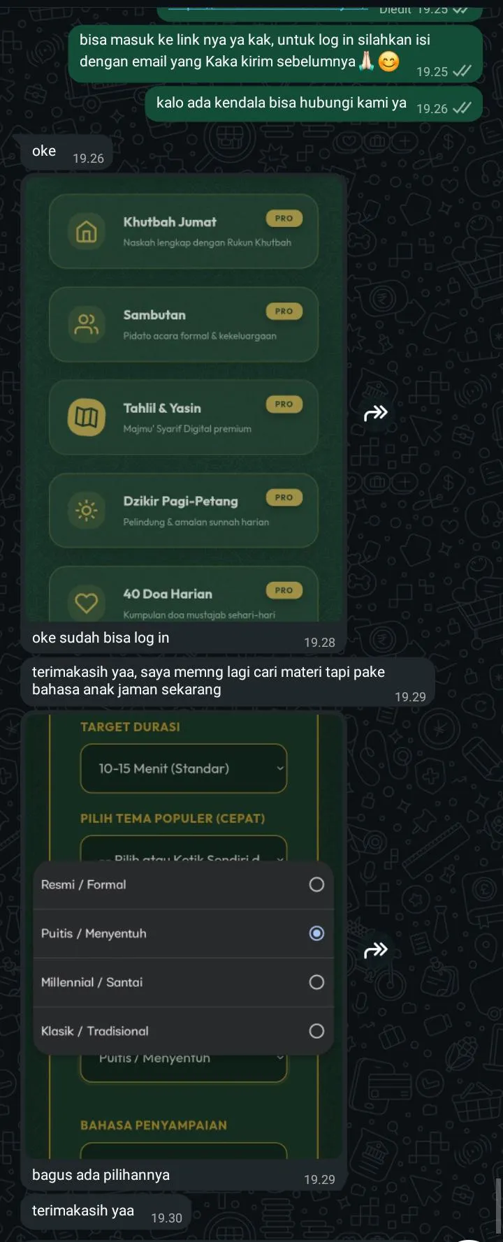 Bukti Chat WhatsApp
